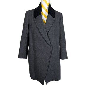 NWT Theory Collice Dearly Wool Cashmere Blend Snap Front Coat • Size L • Gray